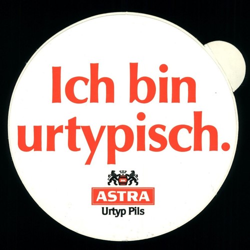 Werbe aufkleber astra pils - -,